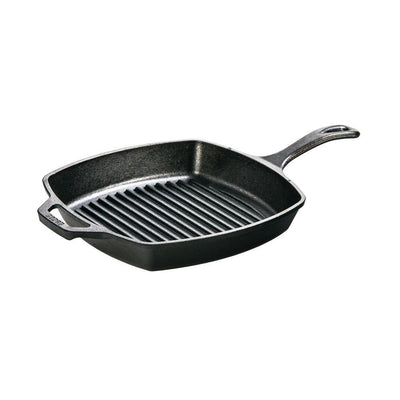 10.5 in. Cast Iron Grill Pan in Black - Super Arbor