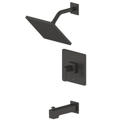 Hotel de Ville Single Handle, 1 Spray Setting Tub and Shower Faucet in Matte Black with Pressure Balance Valve - Super Arbor