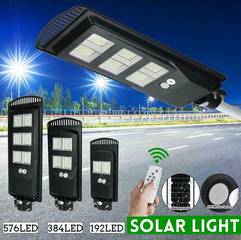 192 LED Wall Street Light Solar Panel Outdoor Garden Lamp+Remote Contr ...