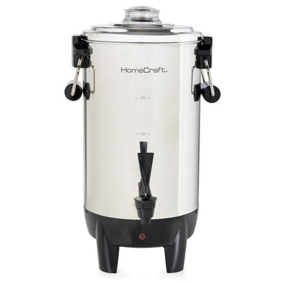 30-Cup Stainless Steel Coffee Urn with Reusable Filter - Super Arbor