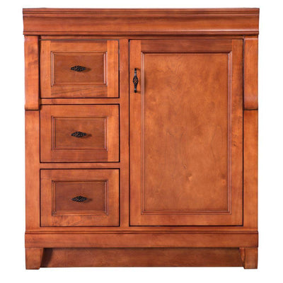 Naples 30 in. W 21.63 in. D Vanity Cabinet Only in Warm Cinnamon with Left Hand Drawers - Super Arbor