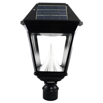 Imperial II Solar Black Outdoor Integrated LED Post Light on 3 in. Fitter with 21 Bright White LEDs - Super Arbor