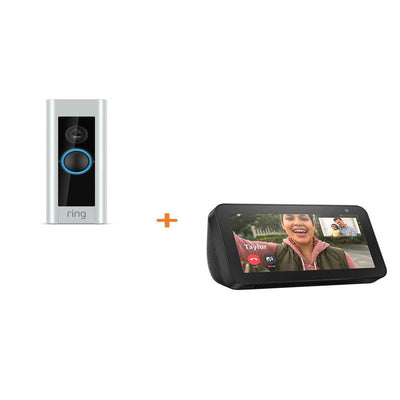 1080P HD WiFi Video Wired Smart Door Bell Pro Camera, Smart Home, Works with Alexa with Echo Show 5- Charcoal - Super Arbor