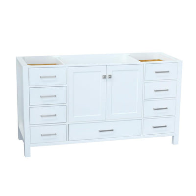 Cambridge 60 in. W Vanity Cabinet Only in White - Super Arbor