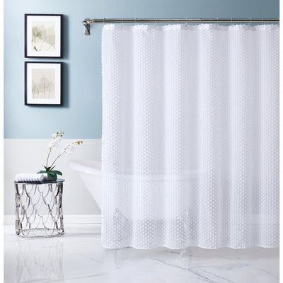 Valeria 70 in. x 72 in. White Shower Curtain - Super Arbor