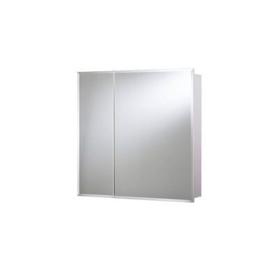 24 in. W x 24 in. H x 5 in. D Frameless Bi-View Surface-Mount Medicine Cabinet with Easy Hang System in White - Super Arbor