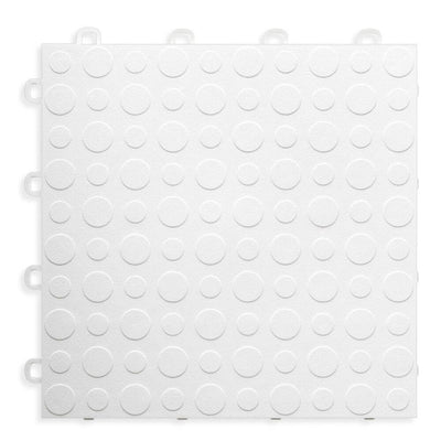 BlockTile White - 12 in. x 12 in. Modular Interlocking Garage Floor Tile (Set of 30)