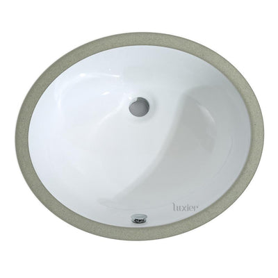 19-1/2 in. x 16 in. Oval Ceramic Undermount Bathroom Sink in White with Overflow - Super Arbor