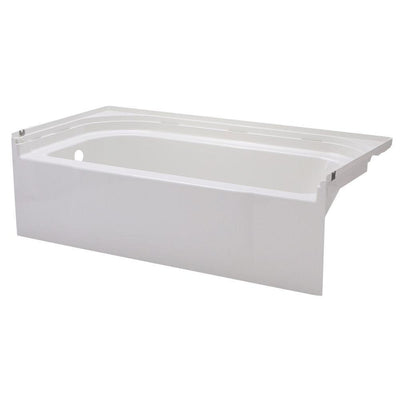 Accord 5 ft. Left Drain Rectangular Alcove Soaking Tub in White - Super Arbor