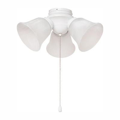 3-Light White Alabaster Glass LED Ceiling Fan Light Kit