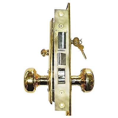 Brass Mortise Entry Right Hand Door Lock Set with 2-1/2 in. Backset, 2 SC1 Keys and Swivel Spindle - Super Arbor