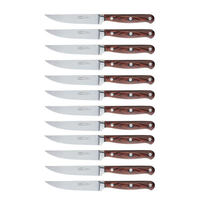 Pakka Wood 12-Piece Stainless Steel Steak Knife set - Super Arbor