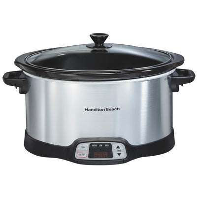 8 Qt. Programmable Stainless Steel Slow Cooker with Built-In Timer and Temperature Settings - Super Arbor