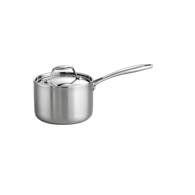 Gourmet Tri-Ply Clad 2 qt. Stainless Steel Sauce Pan with Lid - Super Arbor