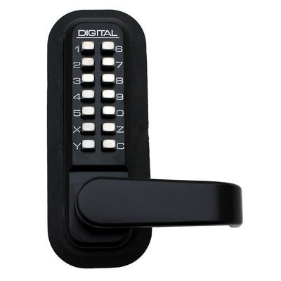 Jet Black Keyless Mechanical Passage Door Lever Lock Handle set - Super Arbor