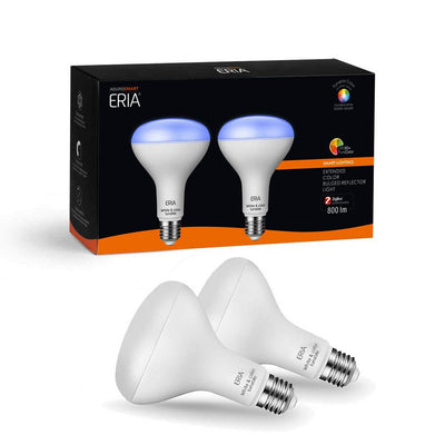 AduroSmart ERIA 65-Watt Equivalent BR30 Dimmable CRI 90 Plus Wireless Smart LED Light Bulb Multi-Color (2-Pack) - Super Arbor