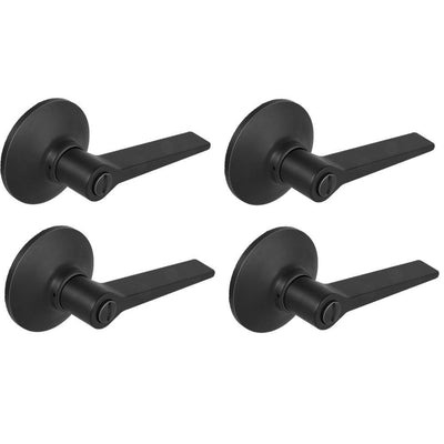 Freedom Matte Black Bed and Bath Door Lever (4-Pack) - Super Arbor