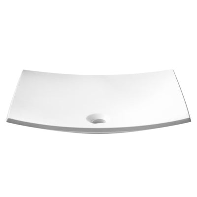 KRAUS Natura Rectangle Solid Surface Vessel Sink in White - Super Arbor
