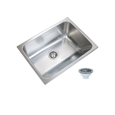 24 in. x 18 in. Single Bowl Stainless Steel Laundry Sink with Washboard - Super Arbor