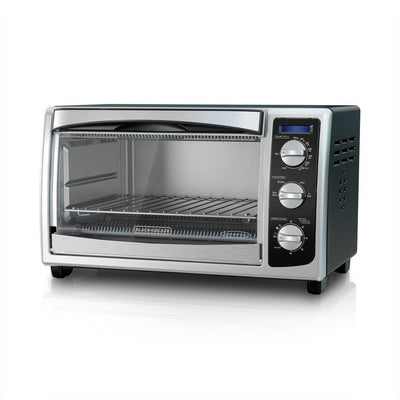 1500 W 6-Slice Stainless Steel Toaster Oven with Built-In Timer - Super Arbor