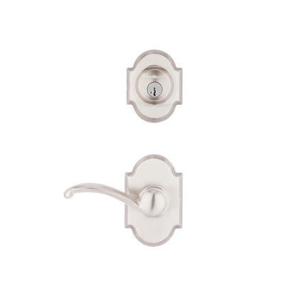 Austin Satin Nickel Passage Door Lever and Single Cylinder Deadbolt Combo Pack Featuring SmartKey Security - Super Arbor