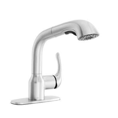 Dunning Single-Handle Pull-Out Laundry Faucet with Dual Spray Function in Stainless Spot Resistant - Super Arbor