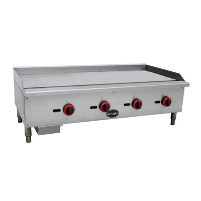 48 in. Commercial Griddle Gas Cooktop in Stainless Steel with 4 Burners - Super Arbor