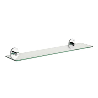 Pendle 5.28 in. L x 2.12 in. H x 24.30 in. W Wall-Mounted Opaque Glass Bathroom Shelf with Flexi-Fix in Chrome - Super Arbor