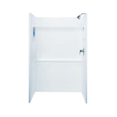 34 in. x 48 in. x 72 in. 3-Piece Direct-to-Stud Alcove Shower Surround in White - Super Arbor