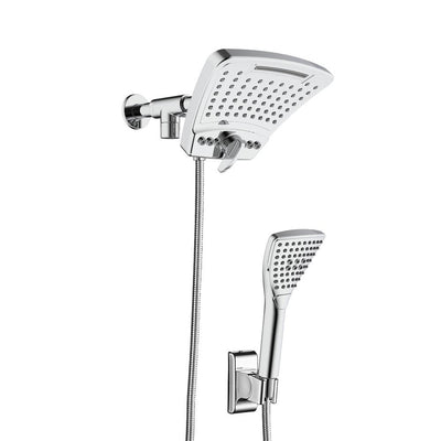 6-spray 8 in. High PressureDual Shower Head and Handheld Shower Head with Body spray in Chrome - Super Arbor