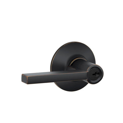 Latitude Aged Bronze Keyed Entry Door Lever - Super Arbor