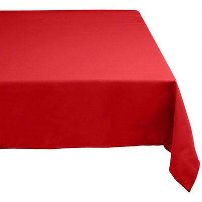 Christmas 60 in. x 104 in. Red Solid Polyester Tablecloth - Super Arbor