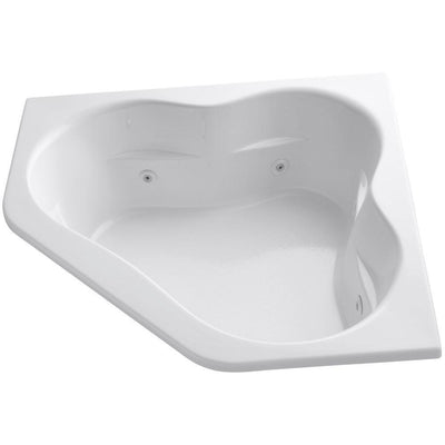 Tercet 5 ft. Acrylic Corner Alcove Whirlpool Bathtub in White - Super Arbor