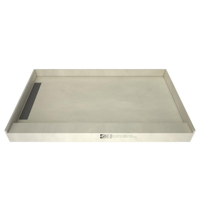 WonderFall Trench 36 in. x 48 in. Single Threshold Shower Base with Left Drain and Tileable Trench Grate - Super Arbor