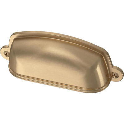 Canopy 3 in. or 3-3/4 in. (76 mm or 96 mm) Champagne Bronze Dual Mount Cup Drawer Pull - Super Arbor