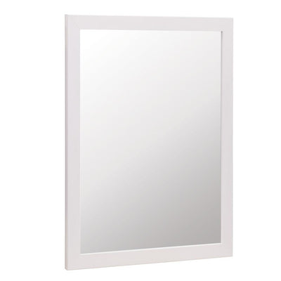 Kinghurst 29 in. W x 35 in. H Single Framed Vanity Mirror in White - Super Arbor