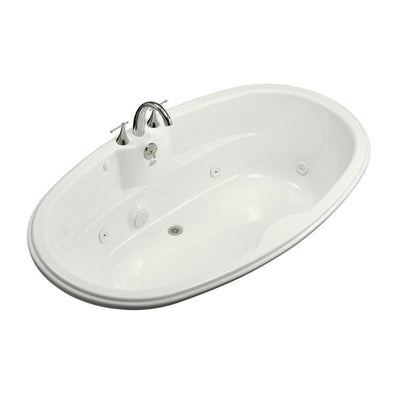 6 ft. Acrylic Oval Drop-in Whirlpool Bathtub in White with Heater - Super Arbor