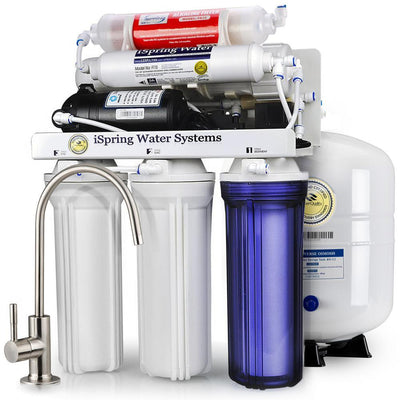 Maximum Performance Under Sink Reverse Osmosis Water Filtration System with Booster Pump and Alkaline Filter - Super Arbor