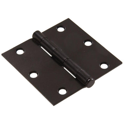 3-1/2 in. Black Residential Door Hinge with Square Corner Removable Pin Full Mortise (9-Pack) - Super Arbor