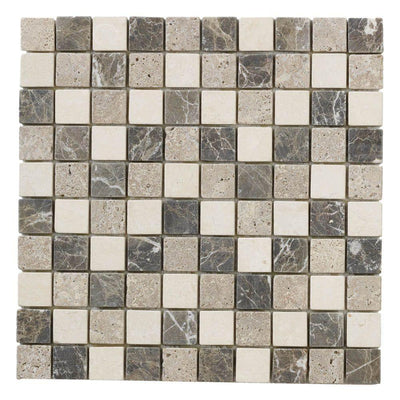 Jeffrey Court Emperador Mix 11.75 in. x 11.75 in. x 9 mm Honed Marble Mosaic Floor and Wall Tile - Super Arbor
