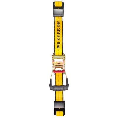 27 ft. x 2 in. 3333 lbs. Heavy-Duty Trailer Tie-Down Strap with Flat Hooks - Super Arbor