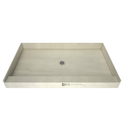 Redi Base 32 in. x 36 in. Single Threshold Shower Base with Center Drain and Polished Chrome Drain Plate - Super Arbor