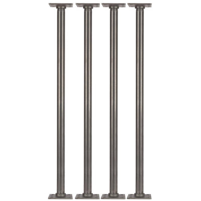 1 in. x 2.5 ft. L Black Steel Pipe Square Flange Table Leg Kit (Set of 4) - Super Arbor