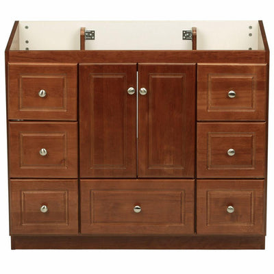 Ultraline 60 in. W x 21 in. D x 34.5 in. H Vanity for Center Basin Cabinet Only in Satin White - Super Arbor