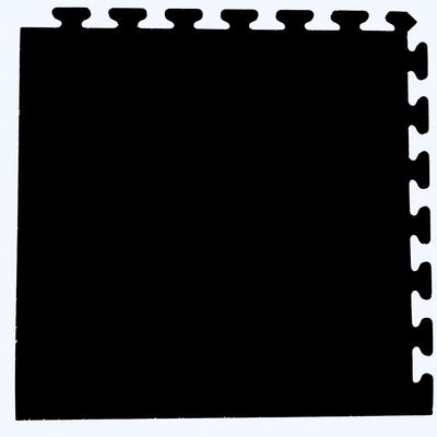Solid Black 24 in. x 24 in. Finished Corner Recycled Rubber Floor Tile (16 sq. ft./ case)