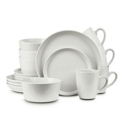 32-Piece Casual Snow White Stoneware Dinnerware Set (Set for 8) - Super Arbor