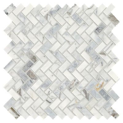 Daltile Stone Decor Fog 11 in. x 12 in. x 10 mm Marble Mosaic Floor and Wall Tile (0.83 sq. ft. / piece) - Super Arbor