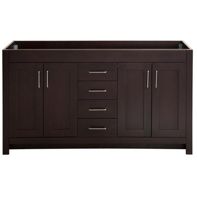 Westcourt 60 in. W x 21 in. D x 34 in. H Bath Vanity Cabinet Only in Chocolate - Super Arbor