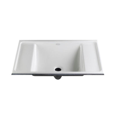 KOHLER Ledges Undermount Cast Iron Bathroom Sink in White with Overflow Drain - Super Arbor