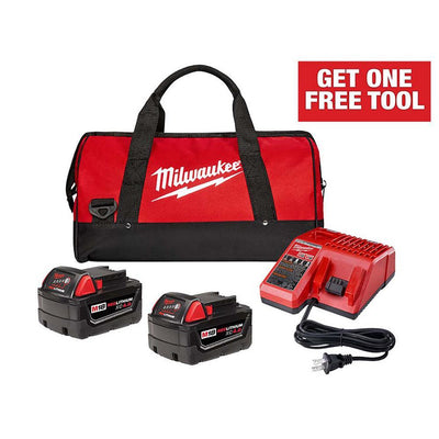 M18 18-Volt Lithium-Ion XC Starter Kit with Two 4.0 Ah Batteries, Charger and Contractor Bag - Super Arbor